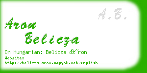 aron belicza business card